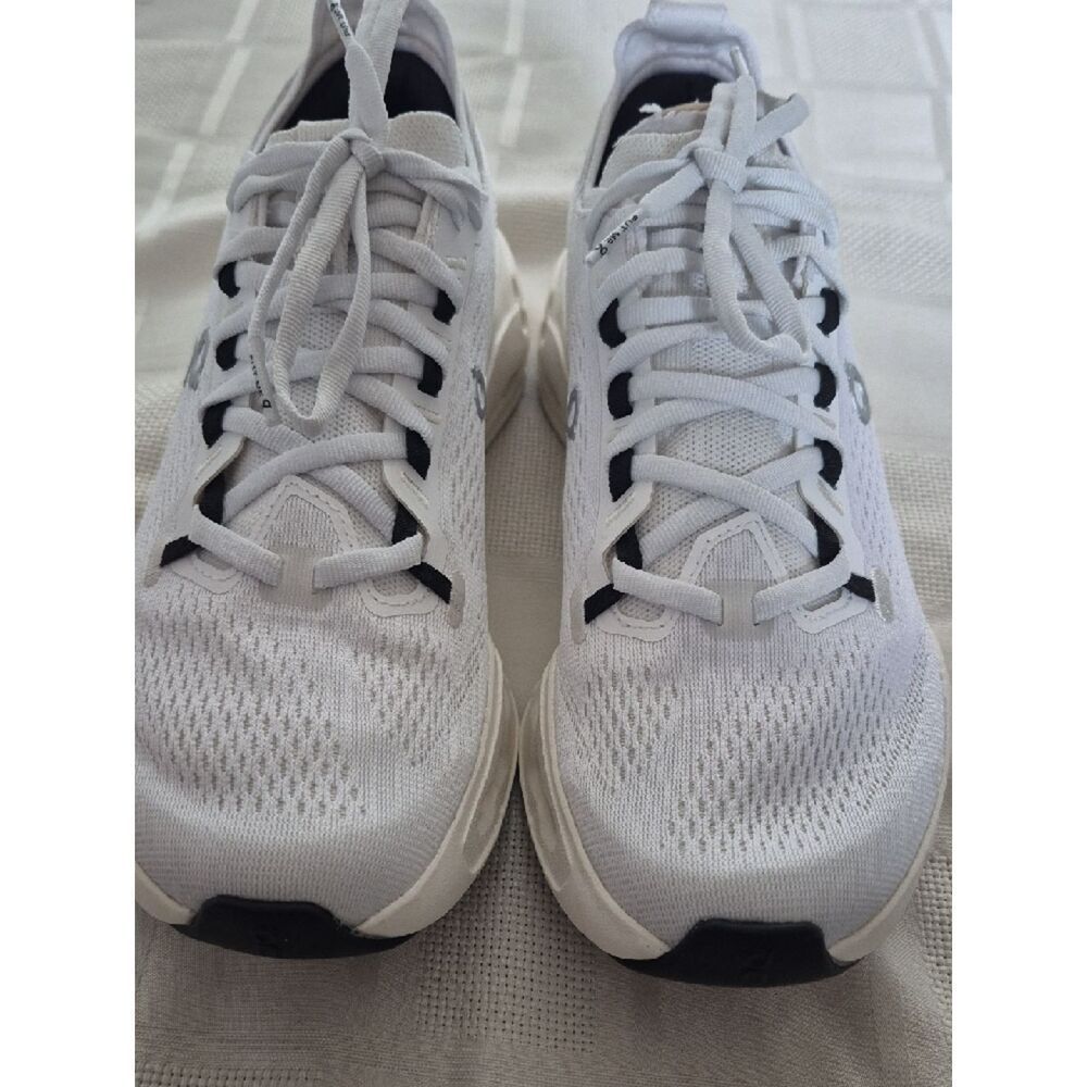 On Running White and Black Cloud Surfer Max Women's Performance Sneakers - Picture 12 of 16